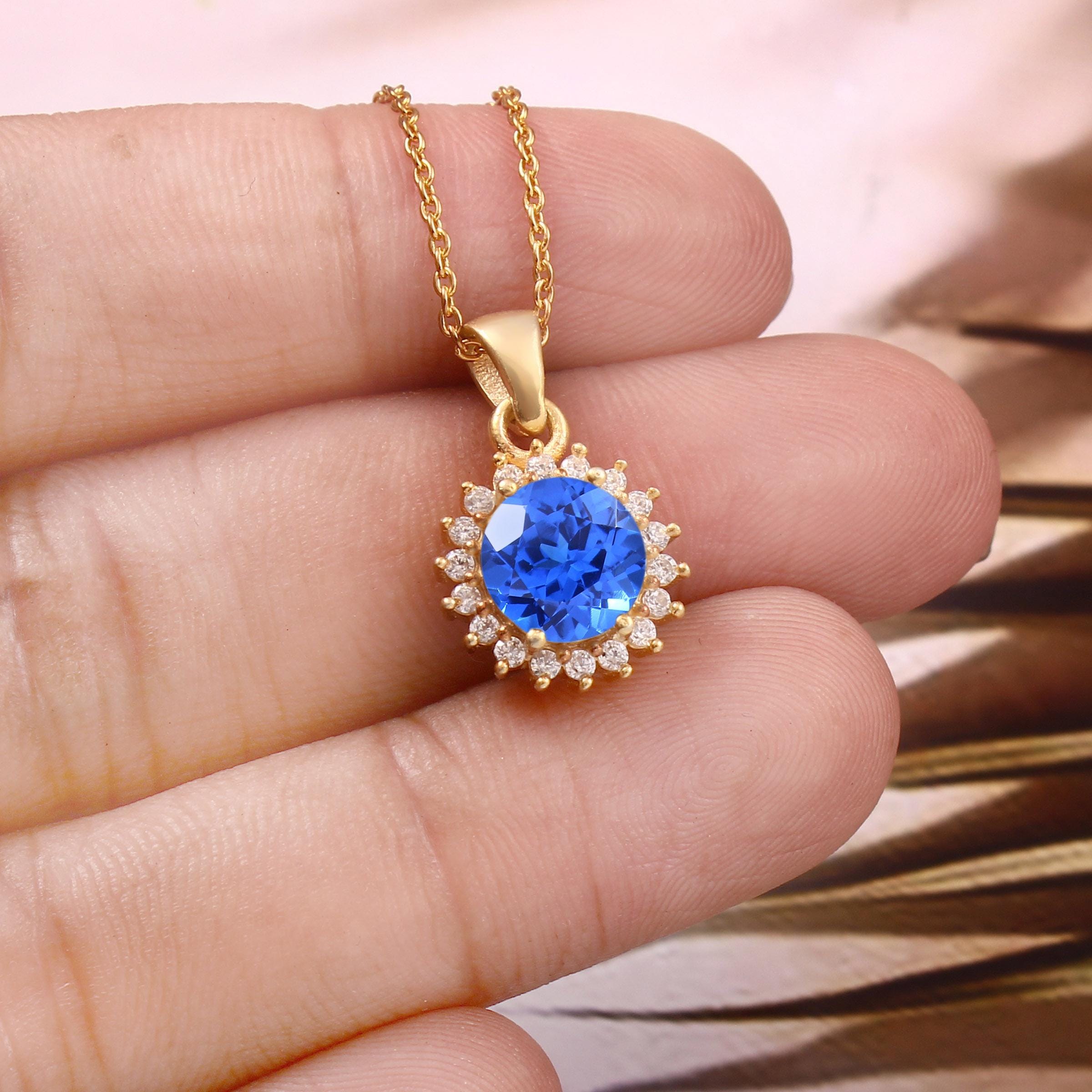 コーンフラワーブルーサファイアペンダント コーンフラワーブルーサファイアペンダント：セイロン産宝石