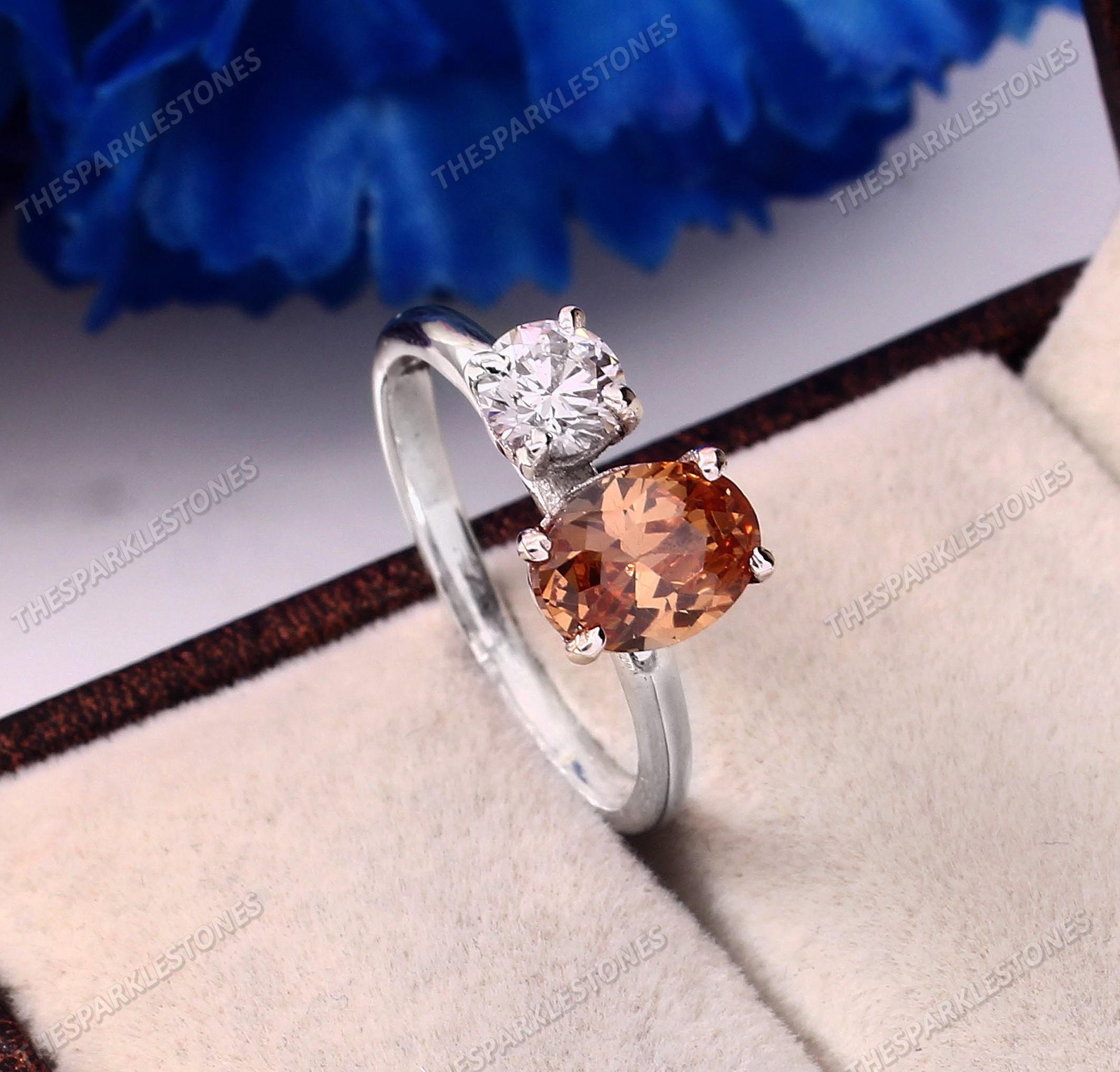 Natural Padparadscha Sapphire Ring Peach Sapphire Ring Oval Gemstone Ring, Sterling Silver Ring Gift For Her Wedding Ring Christmas Jewelry