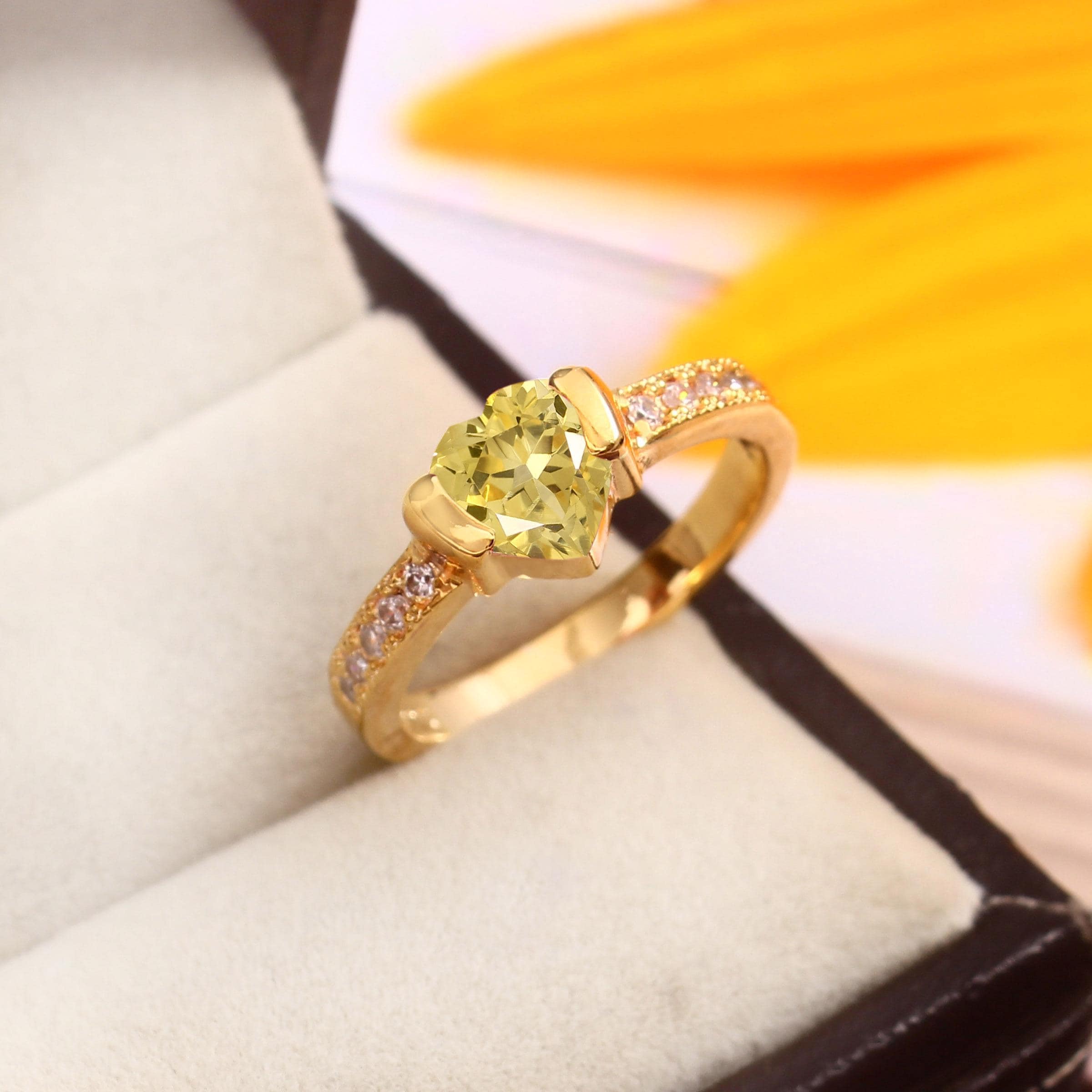 リング - イエローサファイアリング Yellow Sapphire Ring セイロンイエローサファイアリング 透明宝石リング 925スターリング