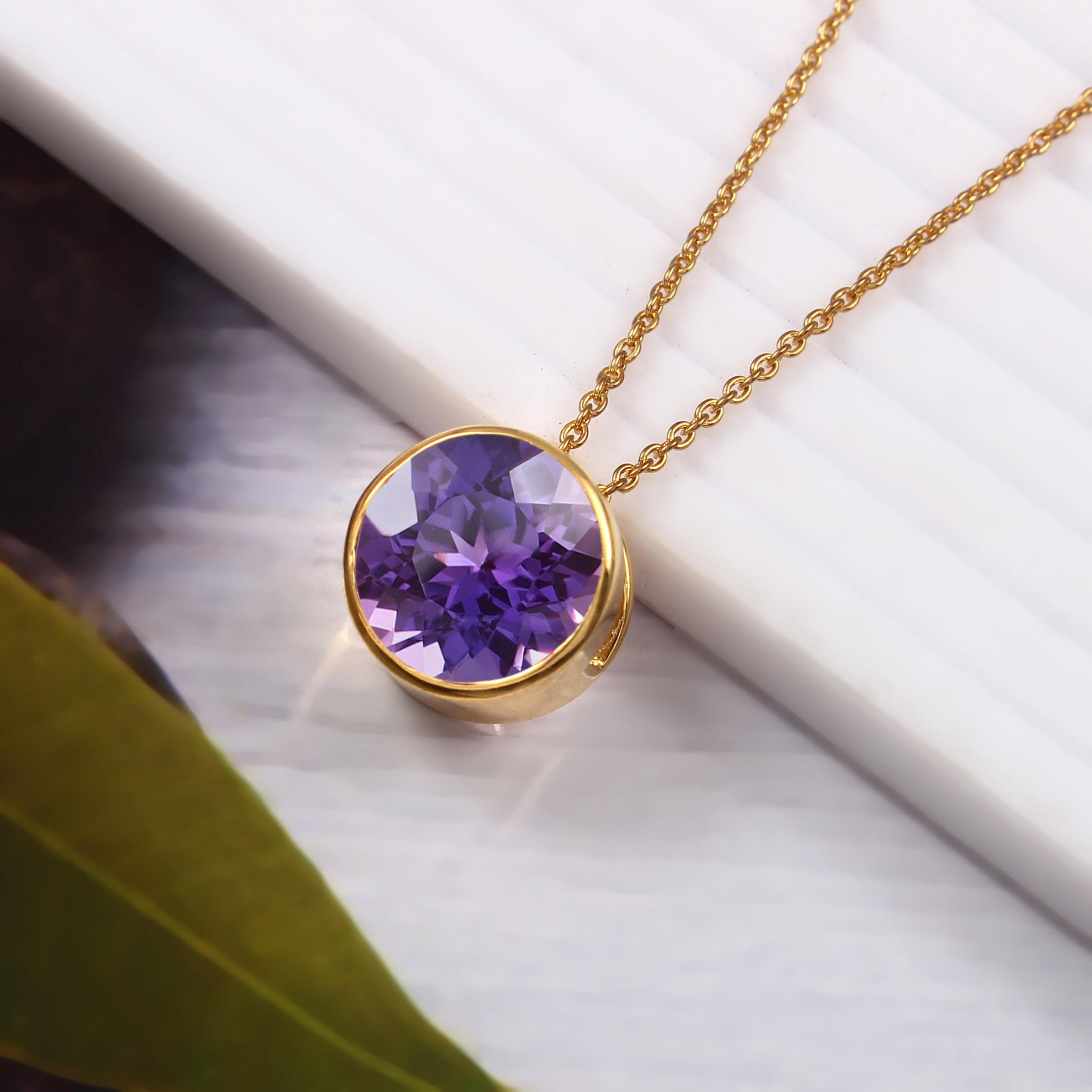 紫サフィレットのペンダント アンティークサフィレットネックレス +