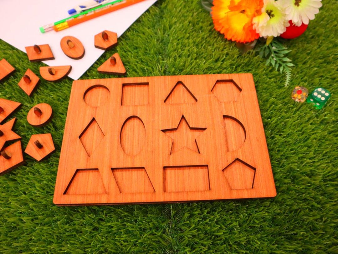 Digital Product - Laser Cut Shapes Peg Puzzle Montessori Toy - Etsy