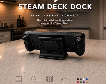 Steam Deck Stand for OLED & LCD | Ventilated Gaming Dock Alternative | Display Holder for Steam Deck Console | Custom Colors