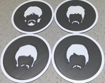 The Beatles Silhouette Coasters - Set of 4 with Storage Case