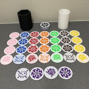 Juego de mesa con calaveras, impreso en 3D, opción de versión para 8 jugadores