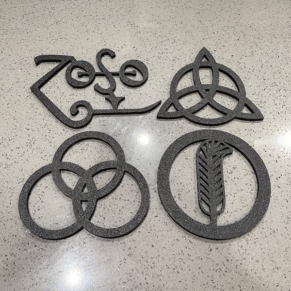 Led Zeppelin symbols - Wall Decor - 3d Printed - Custom Colors