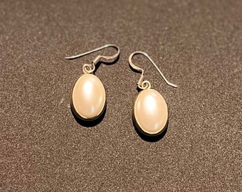 Natural Fresh Water pearls handmade earrings, made in 92.5 sterling silver, gift for her.