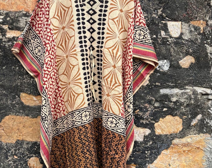 cotton long printed kaftan.Indian handmade kaftan.long Jari border kaftan.women wear kaftan.maxi dresses.summer dress.vacation dress long