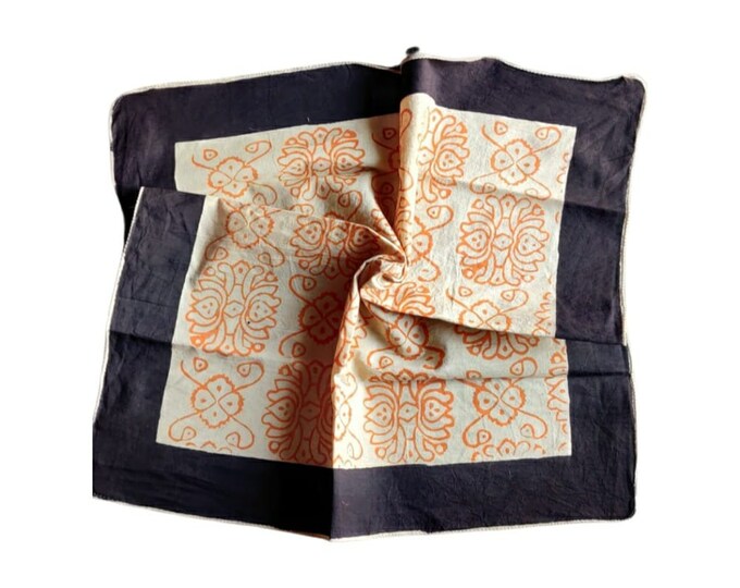 Block Printed Cotton Bandana for Women-Stylish Handcrafted Headscarf with Unique Patterns, Handmade Organic Cotton Bandana for Her