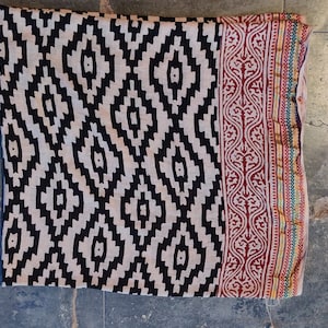 Sarong Indiase katoenen sjaal met handblokprint Jaipuri-print voor dames, strandomslag pareo sarong, bohomode, duurzaam cadeau