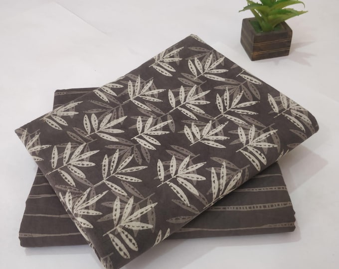 set of 2 pic combo running fabric each 2.50 mtr.cotton block print fabric.combo fabric