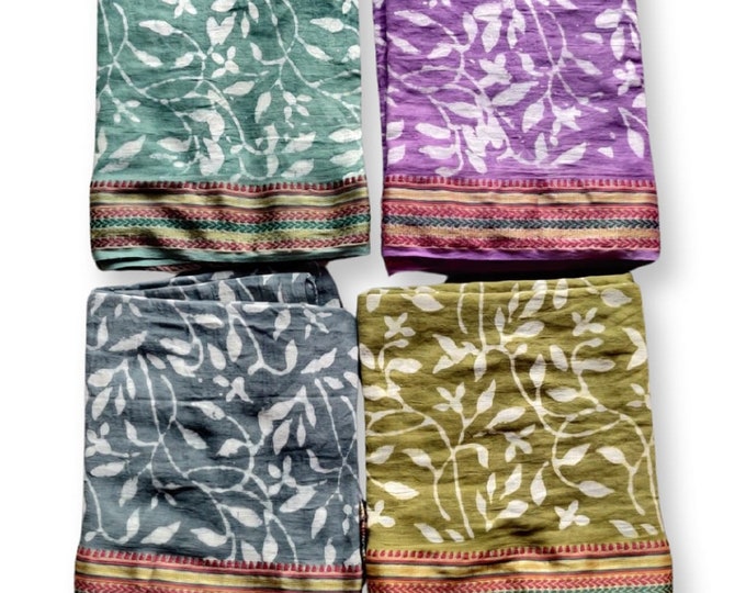 Hand Block Printed Cotton Beach Sarong with Zari Border for Women beach scarves, Beach Wrap Sarong, Fashion Pareo Beach Wear For Her
