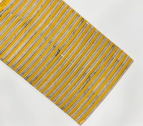Hand Block Printed Cotton Fabric: Bagru Indian Textile - Etsy Israel