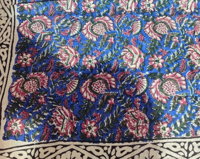 Hand Block Printed Zari Cotton Sarong, Beach Wrap Pareo, Long Scarf, Large Sarong, Cover up, Soft Fabric Scarf, Fashion Shawl Beach Sarong