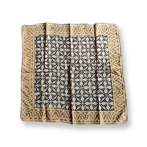 100% Cotton Block Print Bandana, Bohemian Style Cotton Neck Scarf, Boho Soft Cotton Bandana, Cotton Neckerchief, Cotton Square Scarf