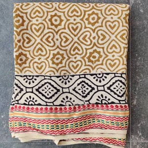 Women&#39;s Hand Block Print Cotton Sarongs, Printed Bagru Pareo, Bohemian Beach Wear Cover Up Scarf, Gift for Her, Cotton Beach Cover Up