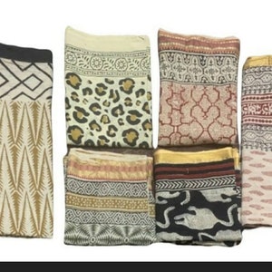 Set mit 6 indischen Strand Sarongs Handblockdruck Strand Sarongs Weicher Voile Stoff Sommer Pareo Geschenk für Sie - Golden Jari Work Sarongs