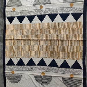 Indian Hand Block Printed Pareo Beach Swim Wear Sarong Fabric Natural Stamp Print Cotton Pareo Scarves for Women  and Girls, Gift For Her