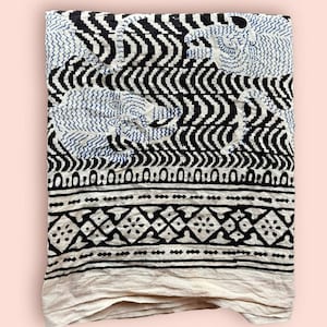 Hand Block Printed Cotton Sarong, Beach Pareo, Beach Cover-Up, Sarong Skirt, Animal Print Beach Sarong, Sarong for Her, Cotton Large Scarf