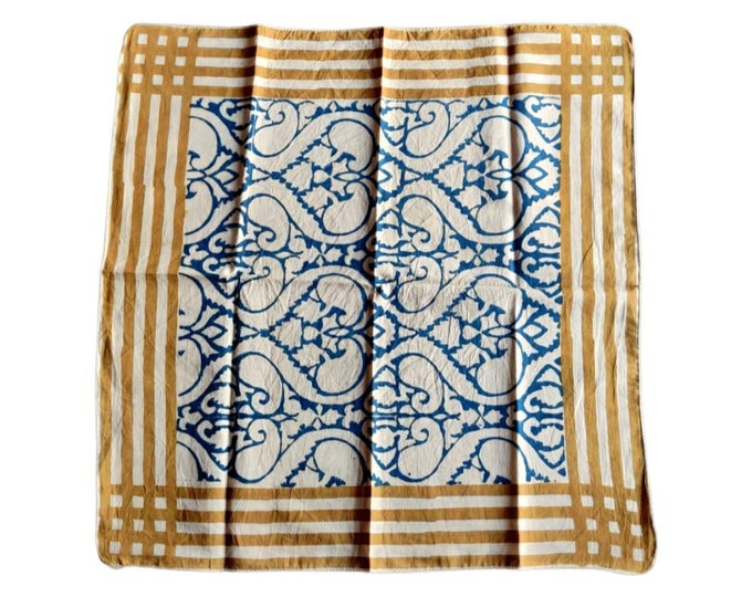 Hand Block Printed Cotton Bandana for Women, Moroccan Style Soft Scarf, Beach Holiday Accessories for Her, Boho Cotton Bandana/Neck Scarf