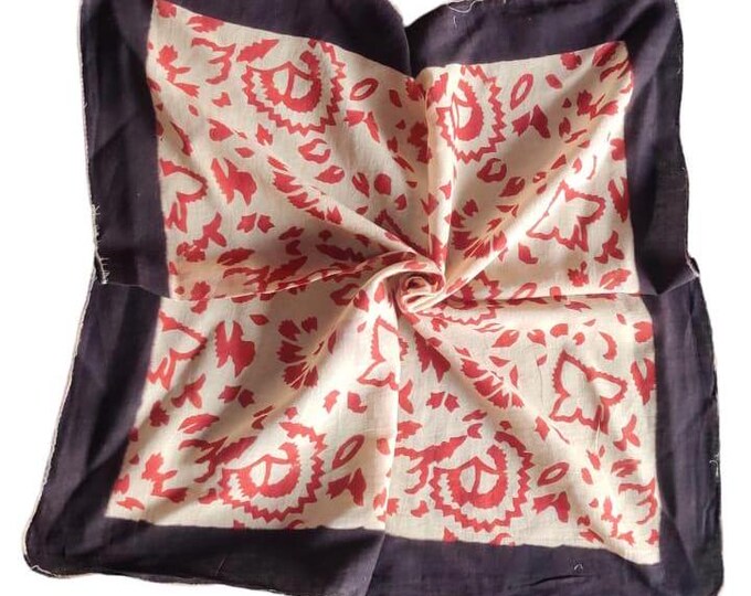 Jaipur Hand Block Print Bandana | 100% Cotton Bandana | Abstract Print Bandana | Bohemian Style Neck Scarf | Boho Bandana | Bandana for Her