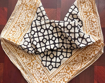 Hand Block Printed Cotton Sarong: Indian Artisan Beach Wrap Scarf