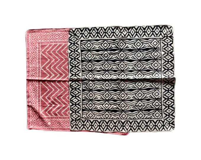 100% Cotton Bandana Moselle |Set of 2 Bandana Scarf for Women|Hand Block Print Bandana |Bohemian Style Scarves|Moselle Bandanas|Boho Bandana