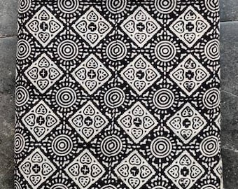 Hand Stamped Indian Cotton Fabric, Block Print by the Yard