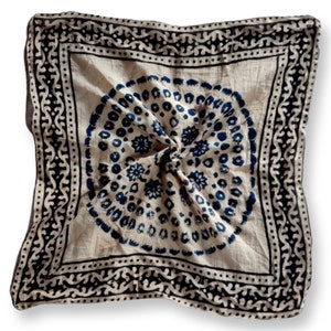 100% Cotton Bandana, Bohemian Style Cotton Neck Scarf,Boho Soft Cotton Bandana,Cotton Neckerchief/Handkerchief,Cotton Square Scarves for Her
