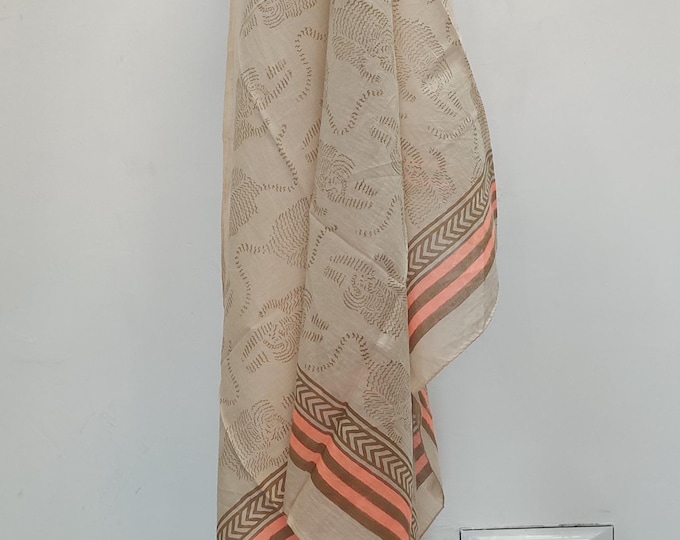 Indian Block Print Sarong, Sarong Beach Wrap, Cotton Sarong, Pareo, Block Print Scarf, Summer Beach Pareo , Size 44x72 Inc, Gift for Her