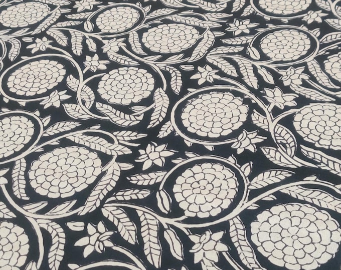 beautiful indian block print fabric.indian wooden made print fabric.women dresses material fabric.block print fabric.flower print clothes