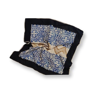 Cotton Blue Geometric Bandana, Scarf Men Women Bandana, Square Cotton Scarf- High Quality, Organic Cotton Bandanas, Mother&#39;s Day Gift