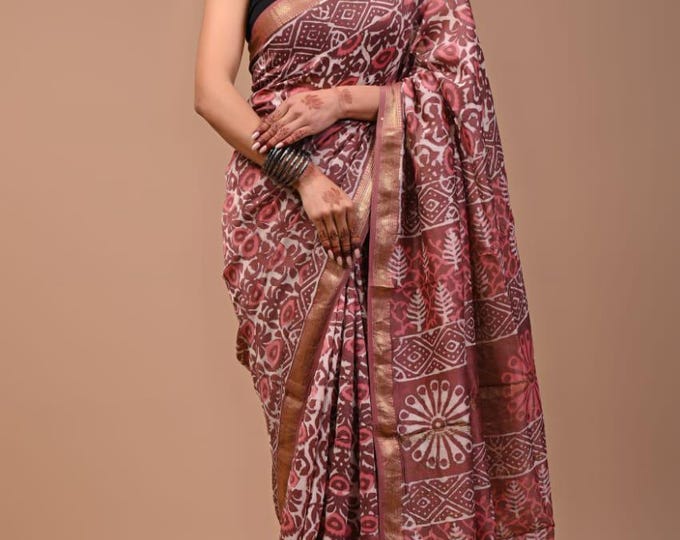 mahaisvari saree mehrun colour whith blouse cotton fashion designer new look febric saree