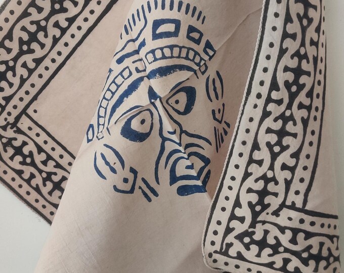face design bandana.cotton mask bandana.indian culture bandana.block print bandana.lillte scarf bandana.hair band bandana.neckless bandana