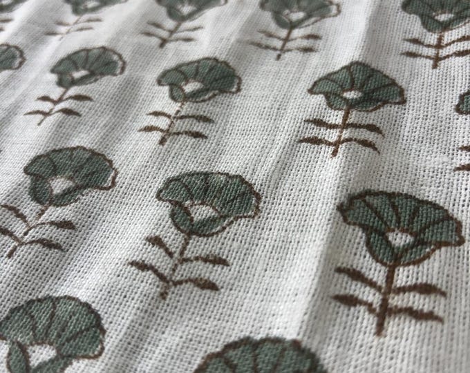 linen hand block print fabric.line pillow cover making fabric.dress material linen.100% block print linen.linen curtains fabric 54 inch line