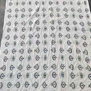White Hand Block Printed Evil Eye Cotton Sarongs, Sarong, Beach Wrap Sarong, Indian Hand Block Print Cotton Scarf Beach Sarong, Summer Scarf