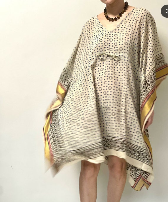 Soft Pure Cotton Hand Block Print Kaftan, Night Gown,cotton Dress,women's  Maxi, Indian Cotton Kaftan, Jari Border Dress,short Caftan for Her - Etsy