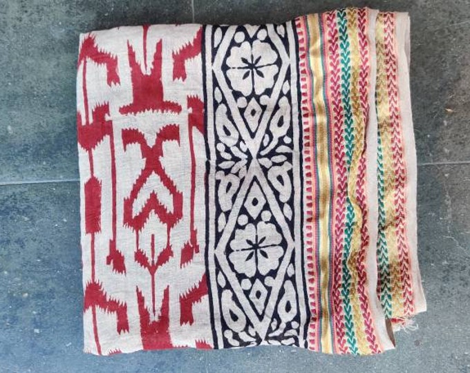 Indian Hand Block Print Sarong for women, Handmade cotton scarves, Bagru Print Pareo Sarongs Summer Beach Scarf jaipur print