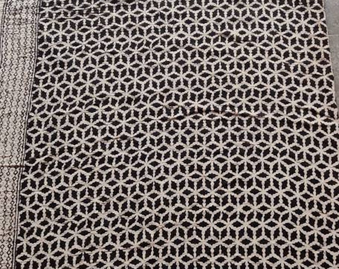 Black Cotton Sarong| Block Print Sarong Pareo| Cotton Boho Scarf| Neck Head Wrap|Beach Sarong| Gift for Her| Mothers Day Valentines Summer