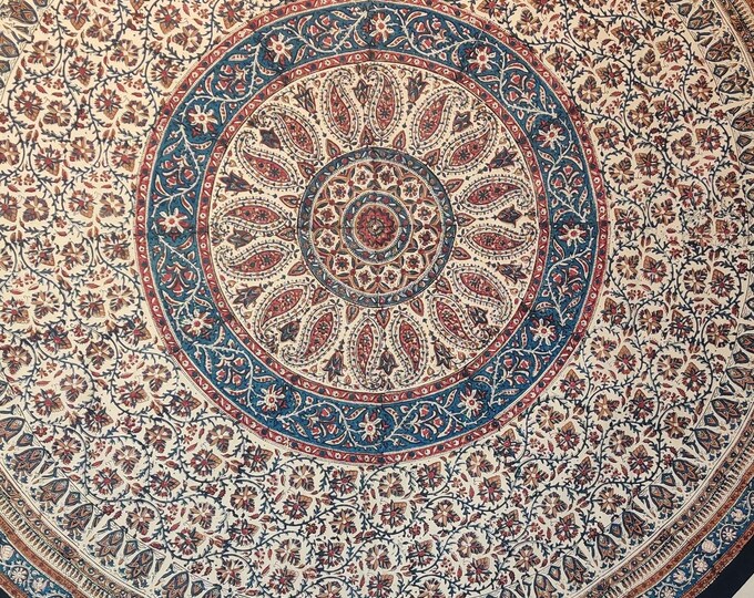 cotton table round.table bed cover.block print mandala design.hand block print cotton bedsheet.home decor table clothes