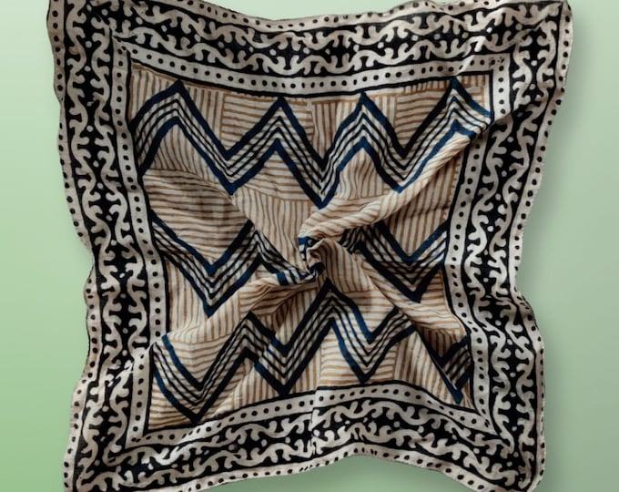 100% Geometric Print Cotton Bandanas | Block Color Print Bandanas | Bohemian Style Bandana | Boho Bandana | Moselle Bandanas | Gift for Her