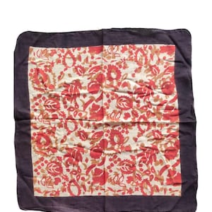 100% Cotton Bandana | Hand Block Print Bandana |Floral Print Bandana |Bohemian Style Neck Scarf |Boho Bandana | Bandana for Her |Red Bandana