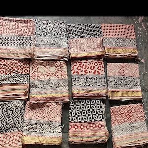 Hand Block Print Cotton Sarong Scarf - Boho Beach Wrap Cover-Up