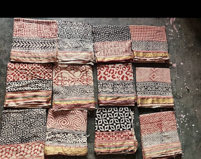 Assorted Set of Hand Block Print Pareo Sarong for Women 100% Organic Cotton Scarf Summer Clothing Beach Wrap Cover-up Sarongs Boho Fashion