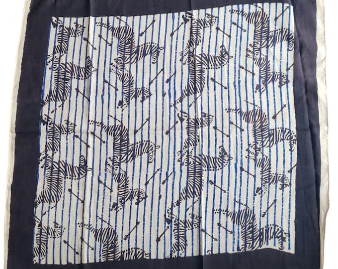 Zebra Print Bandana - Black and White | 100% Cotton | Stylish Animal Print Scarf | Boho Headscarf | Handmade Zebra Pattern Boho Bandana