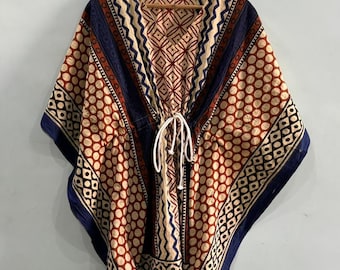 Hand Block Print Cotton Kaftan Tunic – Rajasthan Inspired Short Dress