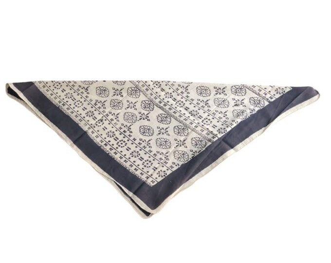 Black Embroidery Floral Print Bandana - Bohemian Style Cotton Neck Scarf | Women's Boho Chic Headscarf | Cotton Square Scarves For Her |