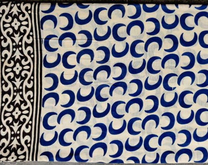 Blue Cotton Sarong| Block Print Sarong Pareo| Cotton Boho Scarf| Neck Head Wrap| Beach Sarong| Gift for Her| Mothers Day Gift| Summer Pareo