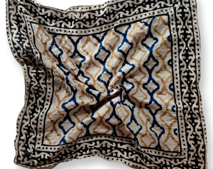 100% Cotton Geometric Print Bandanas | Bohemian Style Cotton Neck Scarf | Boho Soft Bandana |Boho Bandana |Neck Square Scarves |Square Scarf
