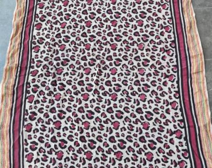 Indian Hand Block Printed Cotton Sarong for Women, Stylish Beach Wrap Pareo for Her, Long Scarf,  Cover up, Soft Fabric Scarf, Fashion Shawl