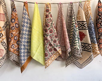 indian hand block printed bandana cotton bandana women scarf